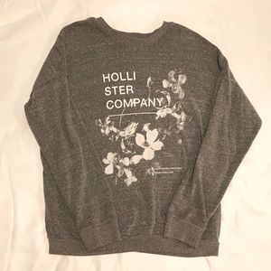 Flowered Dark Gray Hollister Sweater